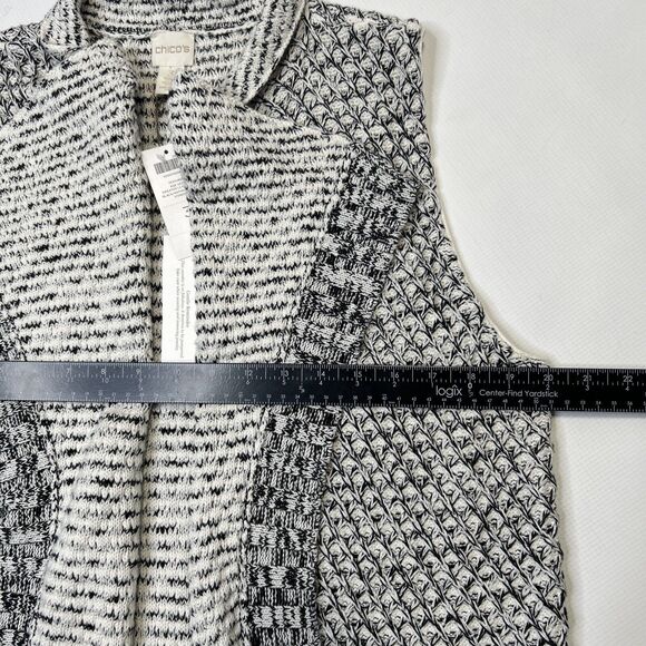 Chicos Textured Knit Sweater Vest Women's Size 3 XL Black Antique White NEW $99 - Picture 16 of 16